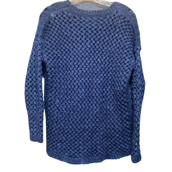 Devoted Women's Blue Long Sleeve Cable Knit Crewneck Pullover Sweater med meaure - Picture 3 of 7